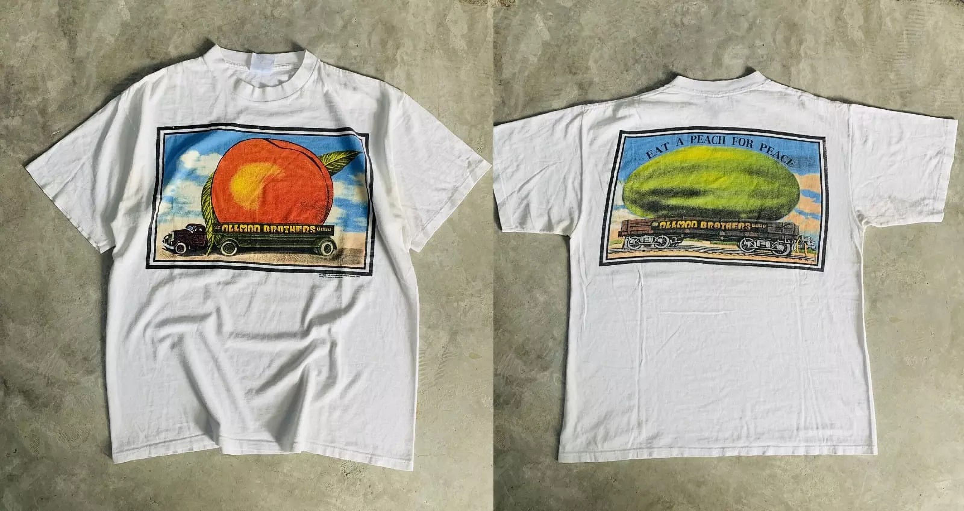1992 The Allman Brothers EAT A PEACH FOR PEACE White All Size Shirt
