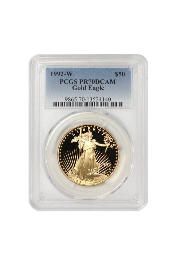 1992-W $50 Gold Eagle PCGS PR70 Deep Cameo U.S. Mint Coin