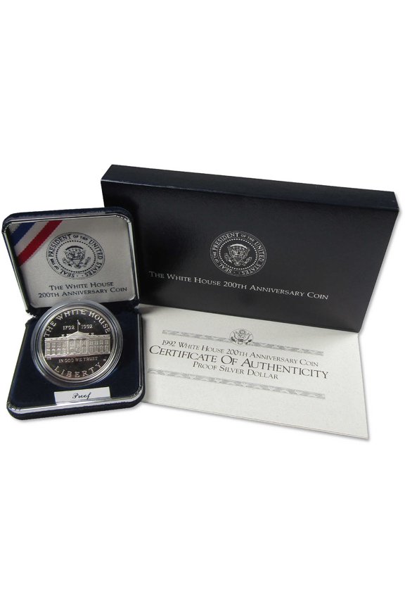 1992 W White House Commemorative Silver Dollar Proof $1 Coin OGP COA