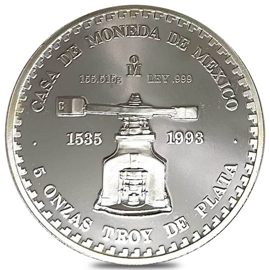 1993 5 oz Mexican Piedra De Los Soles Silver Medal .999 Fine - Walmart.com