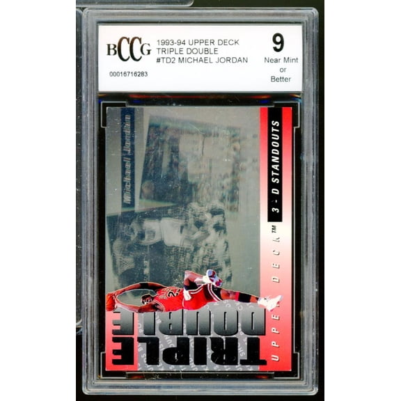 1993-94 Upper Deck Triple Double #td2 Michael Jordan Card BGS BCCG 9 Near Mint+