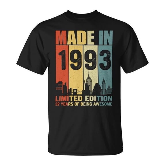 1993 Being Awesome 2025 T-Shirt Vintage Retro Funny Quote Graphic Tee Unisex Cotton Casual Shirt Inspirational Motivational Gift for Men Women Comfortable Everyday Wear