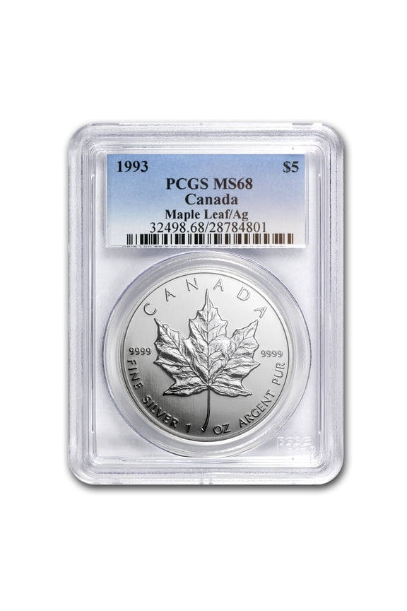 1993 Canada 1 oz Silver Maple Leaf MS-68 PCGS