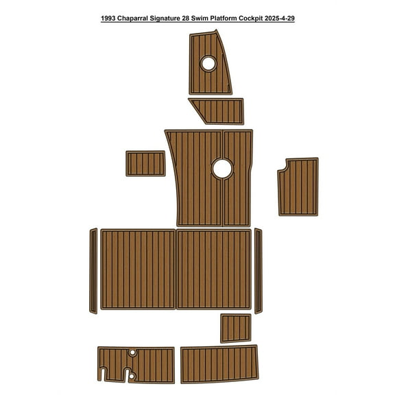 1993 Chaparral Signature 28 Swim Platform Cockpit Boat EVA Foam Teak Floor Pad