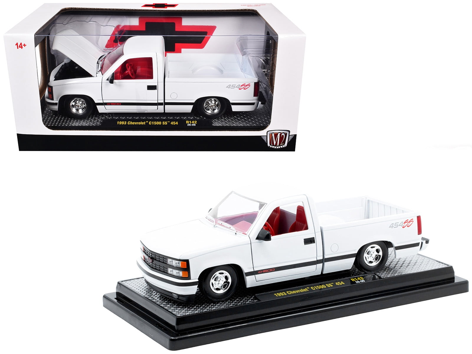 1993 Chevrolet C1500 SS 454 Pickup Truck White with Red Interior