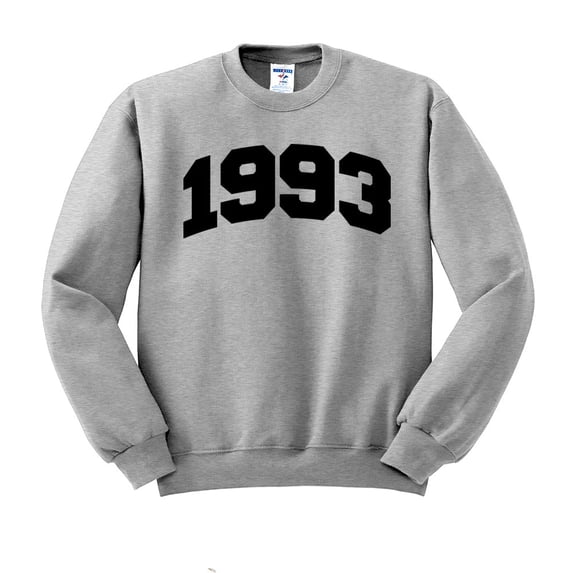 1993 College Style Sweatshirt Unisex Large Grey
