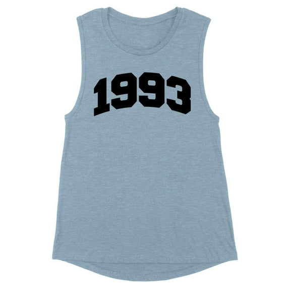 1993 College Style Women's Muscle Tank Large Stonewash Denim