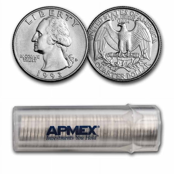 1993-D Washington Quarter 40-Coin Roll BU
