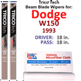 thumbnail image 1 of 1993 Dodge W150 Beam Blade Wipers (Set of 2), 1 of 3