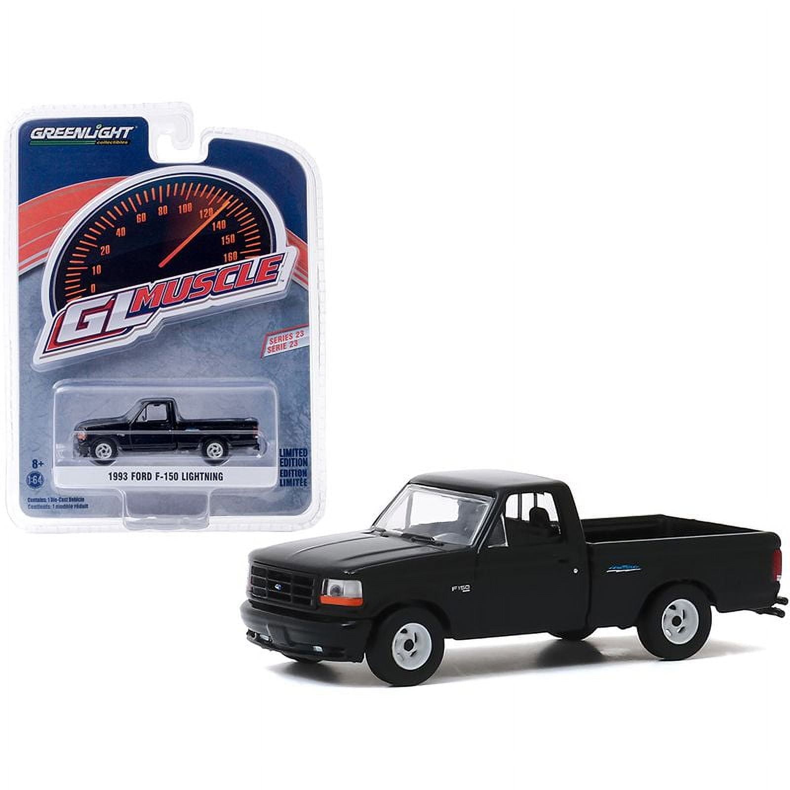 1993 Ford F-150 Lightning Pickup Truck Black "Greenlight Muscle" Series 23 1/64 Diecast Model Car by Greenlight