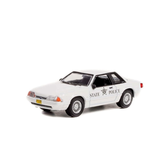1993 Ford Mustang SSP Police, White - Greenlight 42990B/48 - 1/64 scale Diecast Model Toy Car