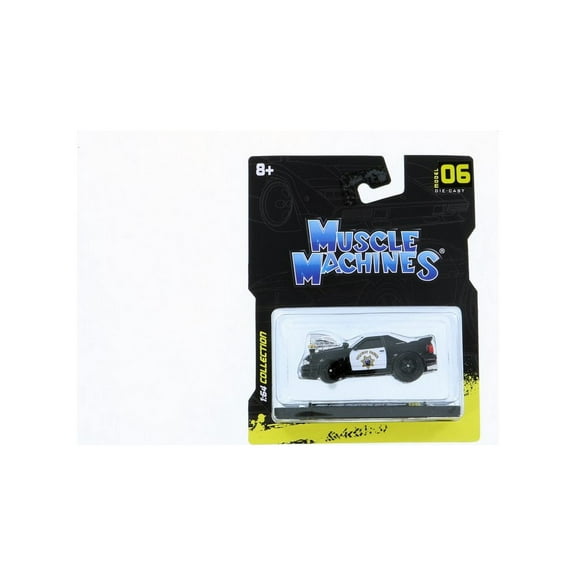 1993 Ford Mustang SVT Cobra Police, Black and White - Maisto 15526/1 - 1/64 scale Diecast Model Toy Car