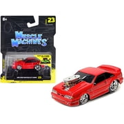 1993 Ford Mustang SVT Cobra Red 1/64 Diecast Model Car by Muscle Machines — Adult Collectible