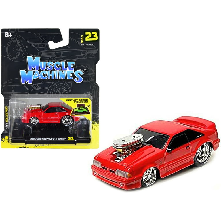 Muscle Machines Brand 1993 Ford Mustang SVT Cobra Red 1/64 Scale