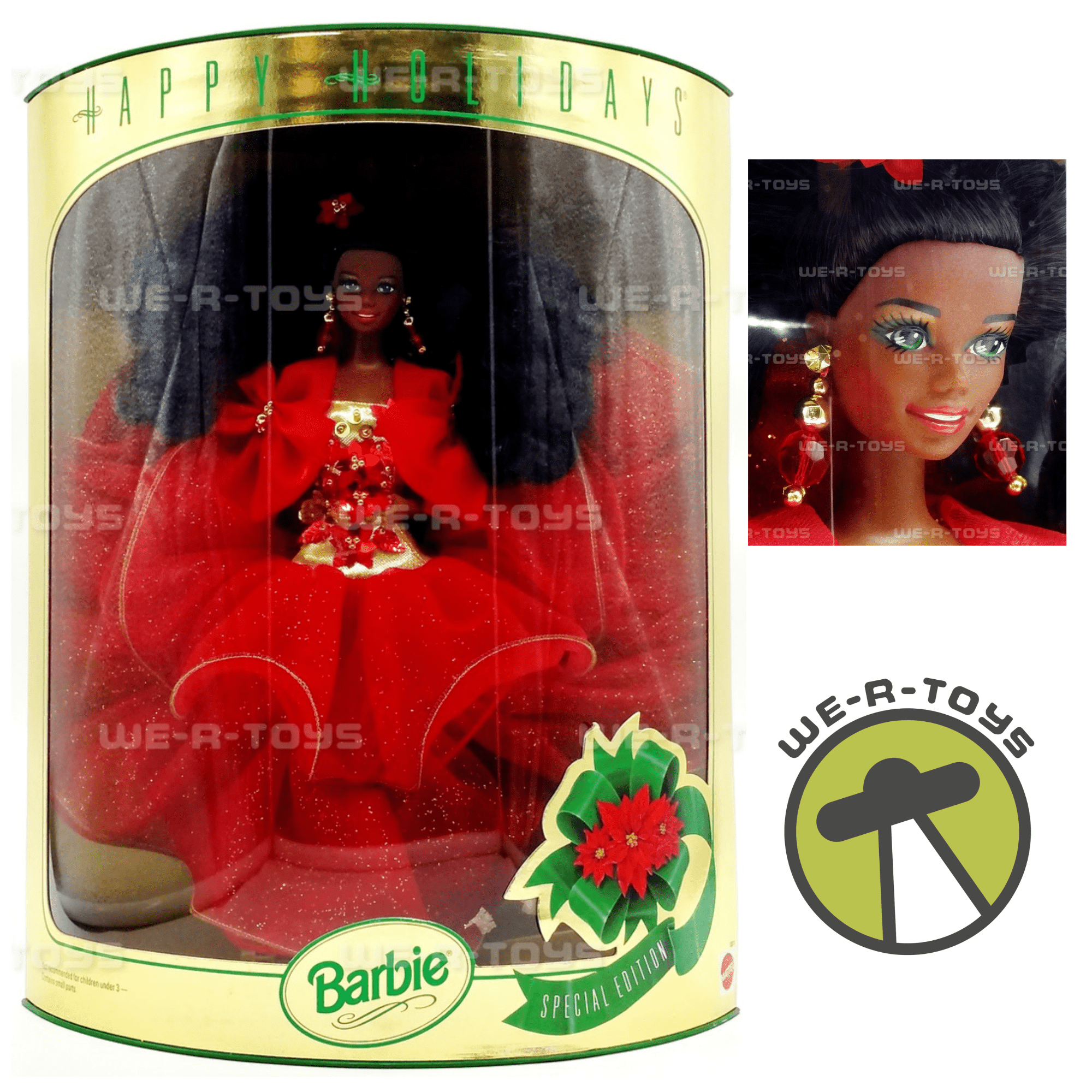 1993 Happy Holidays Barbie African American Doll Mattel 10911