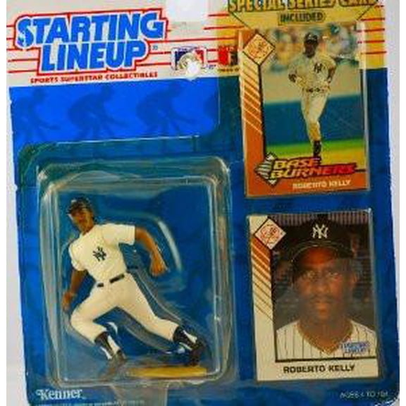 1993 - Kenner - Starting Lineup - MLB - Special Series - Roberto Kelly #39 - New York Yankees - w/ Trading card & Base Burners Card - Limited Edition - Collectible