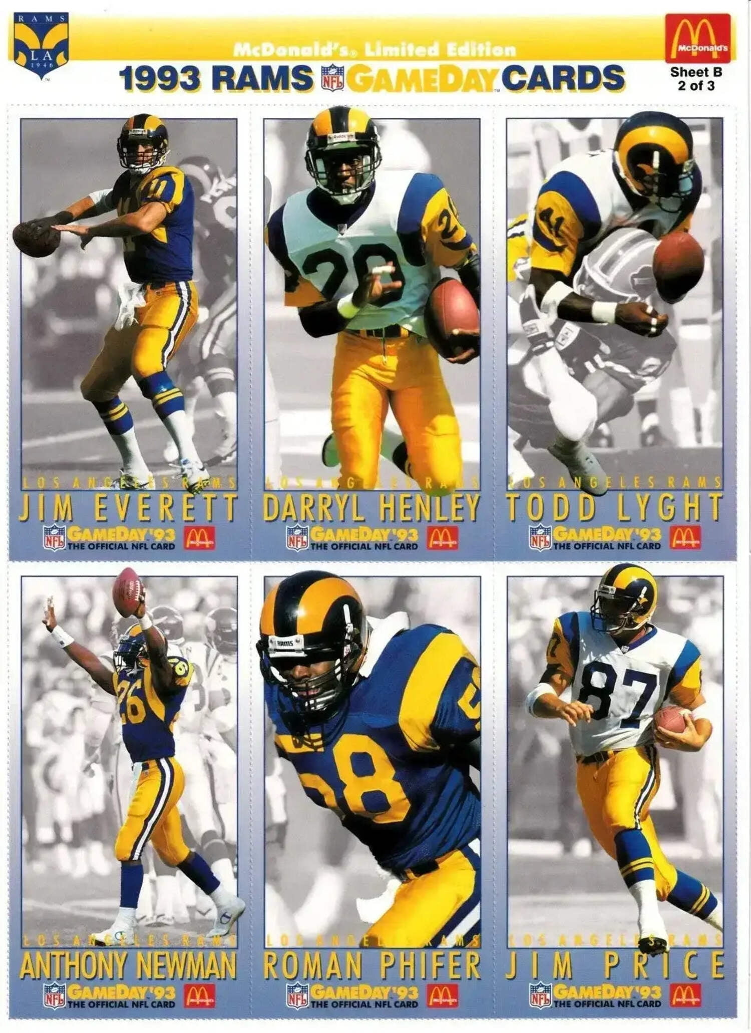 mcdonald's limited edition 1993 gameday cards Amazon.com : Mcdonalds 1993 Gameday Limited Edition Collector Cards :  Sports Related Trading Cards : Sports & Outdoors main image 0