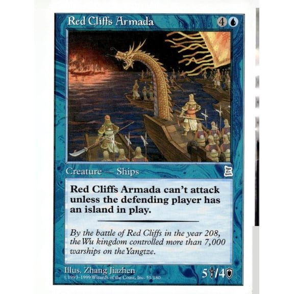 1993 Magic The Gathering Portal Three Kingdoms Red Cliffs Armada Creature Ships Trading Card