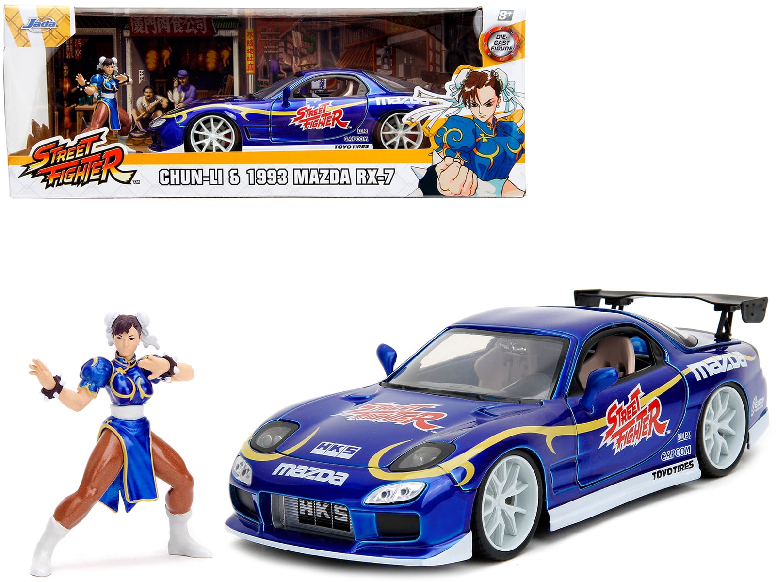 1993 Mazda RX-7 Candy Blue Met. w/Graphics and Chun-Li