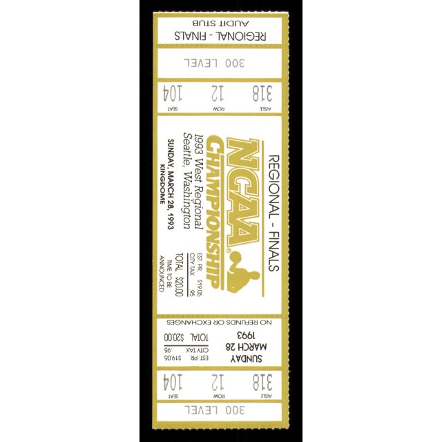 1993 NCAA Basketball Tournament West Regional Finals Unsigned Full