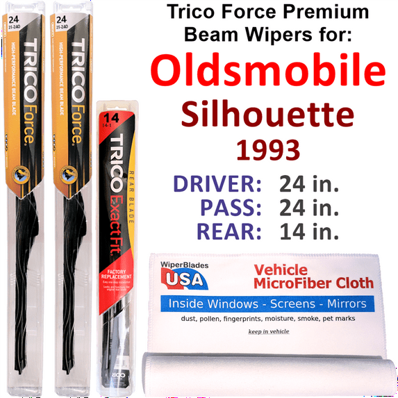 1993 Oldsmobile Silhouette Performance Beam Wipers (Set of 3) w/Rear Wiper