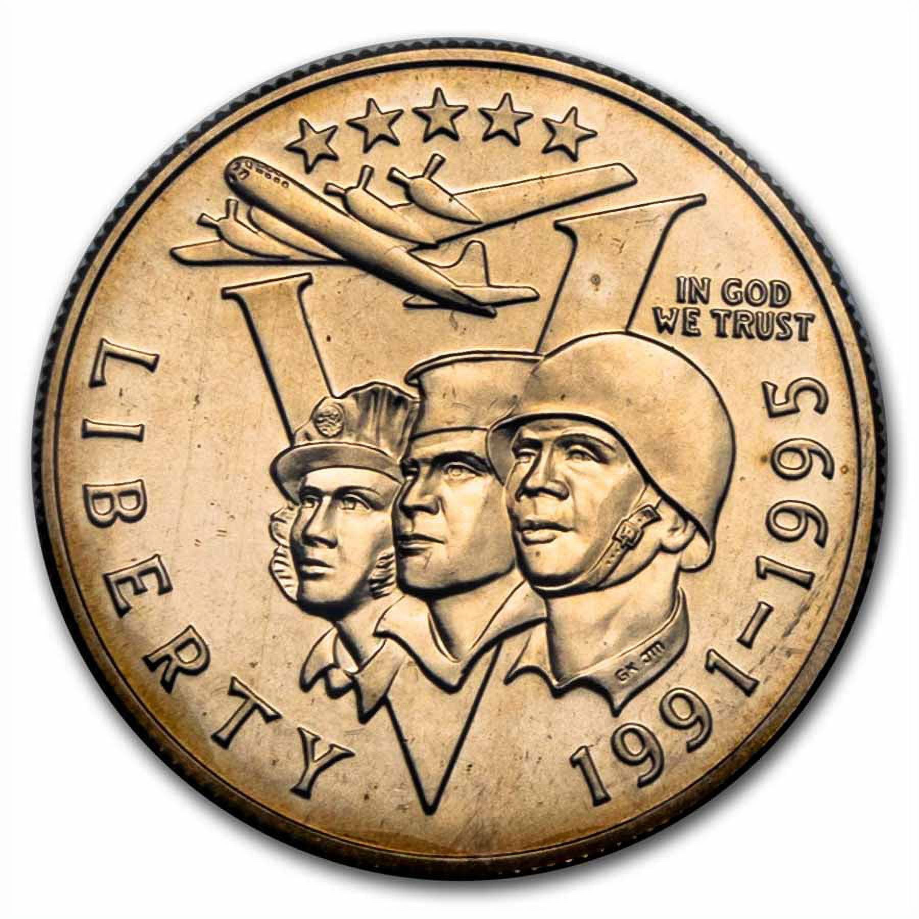 1993 P World War II 1 2 Dollar Clad Commem BU w Box COA Walmart 1988-5-unc-coin