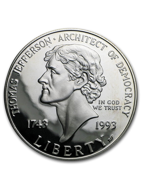 1993-S Jefferson 250th Anniv $1 Silver Commem Proof (w/Box & COA)
