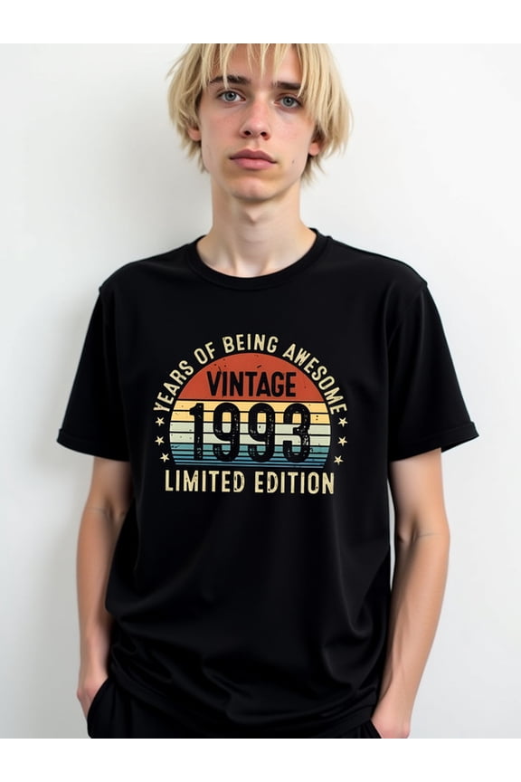 1993 Vintage Awesome Tee Men t-shirts black short casual summer and spring season For summer Casual Daily Wear Trendy Unisex Shirt Graphic Tee tshirts