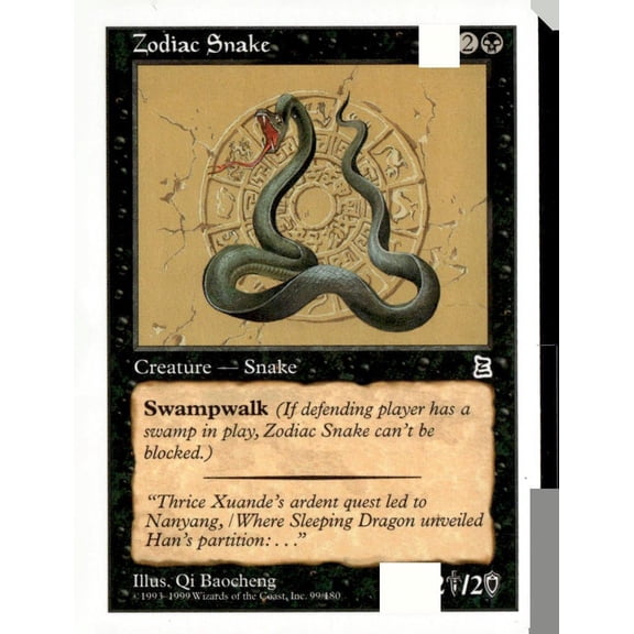 1993 Wizards of the Coast Magic The Gathering Portal Three Kingdoms Zodiac Snake Swampwalk Trading Card