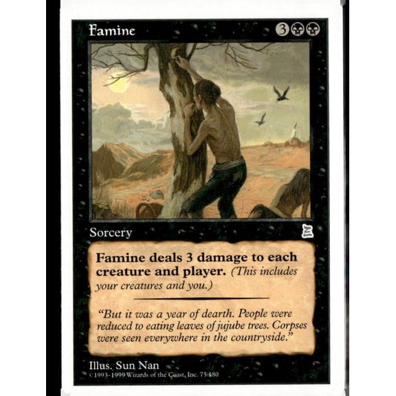 1993 Wizards of the Coast Starter 1999 Famine English Magic The Gathering Trading Card