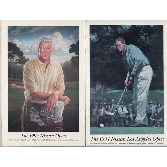 1994 1995 1996 1997 Los Angeles Open golf program mounted covers Ben Hogan Ken Venturi Byron Nelson Billy Casper