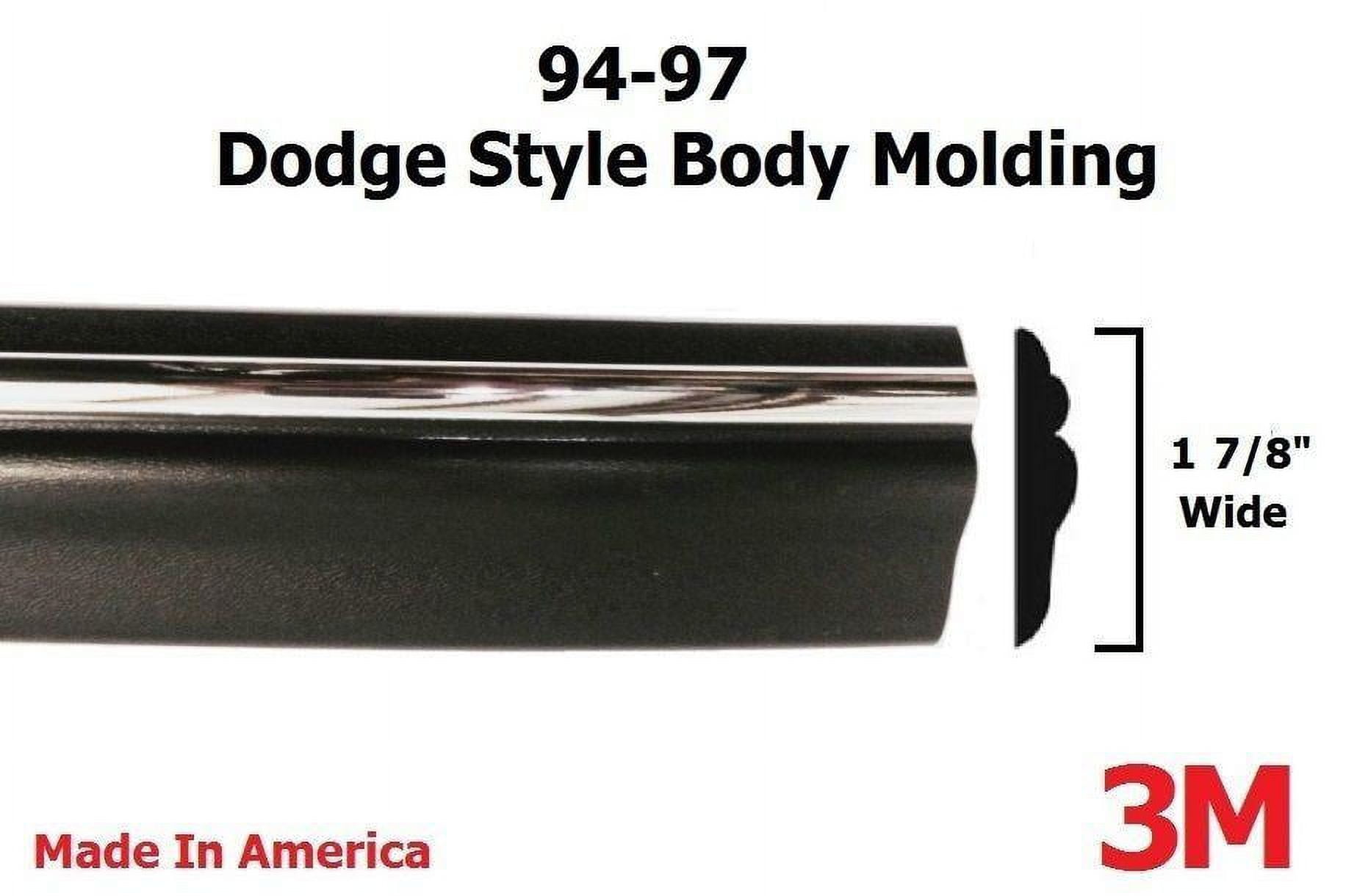 19941997 Dodge Ram Black/Chrome Side Body Trim Molding 1 7/8