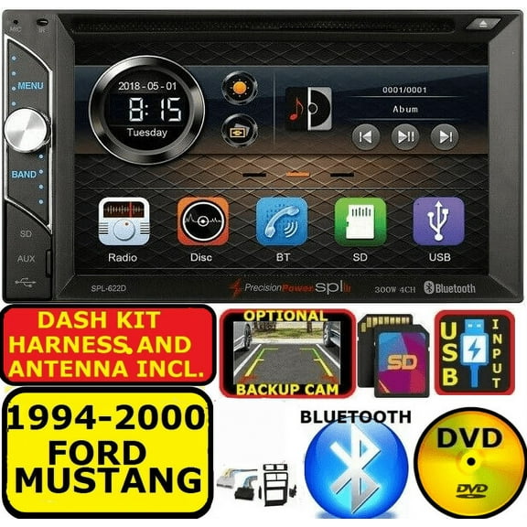 1994-2000 FORD MUSTANG BLUETOOTH TOUCHSCREEN USB AUX SD CAR RADIO STEREO PACKAGE