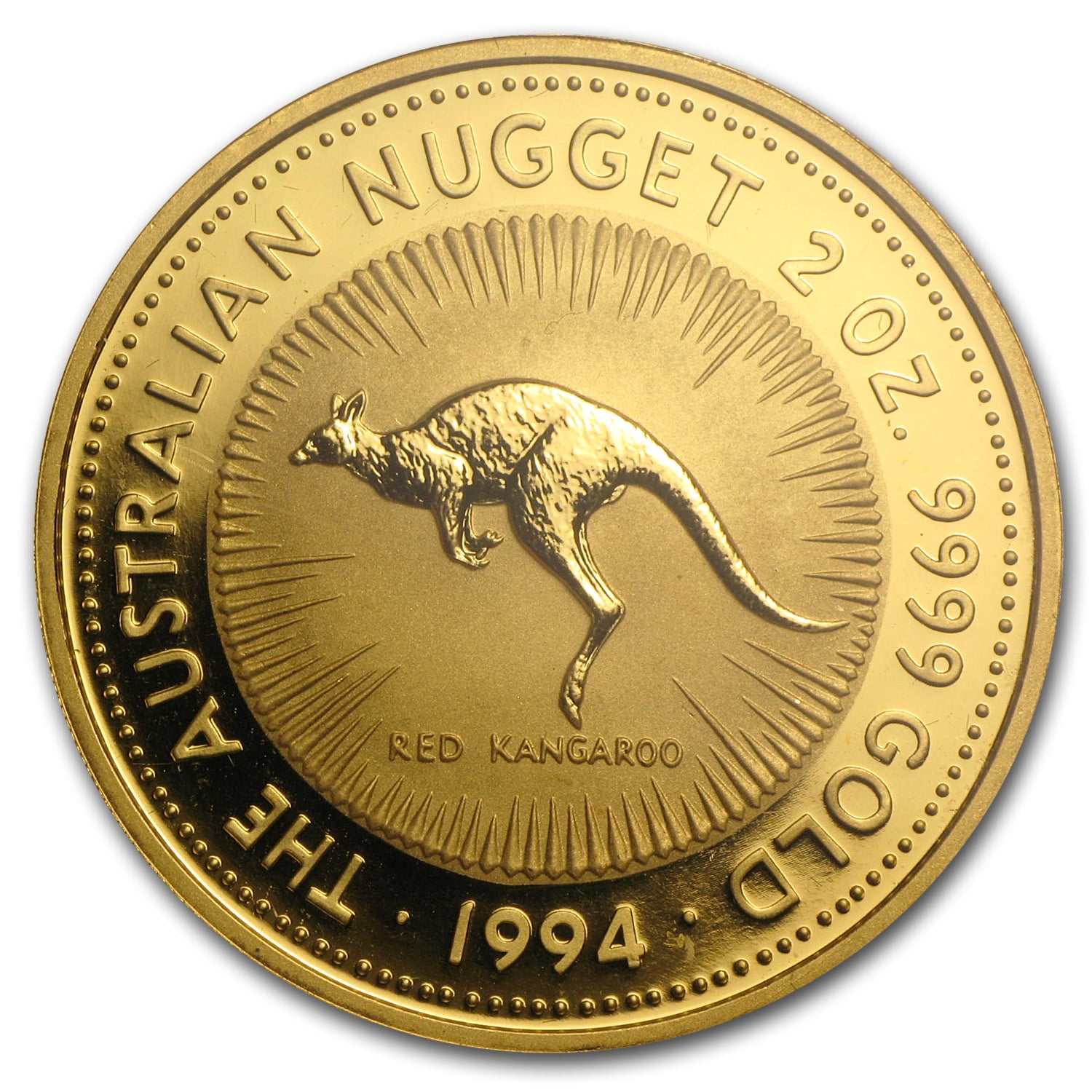 1994 Australia 2 oz Gold Nugget BU