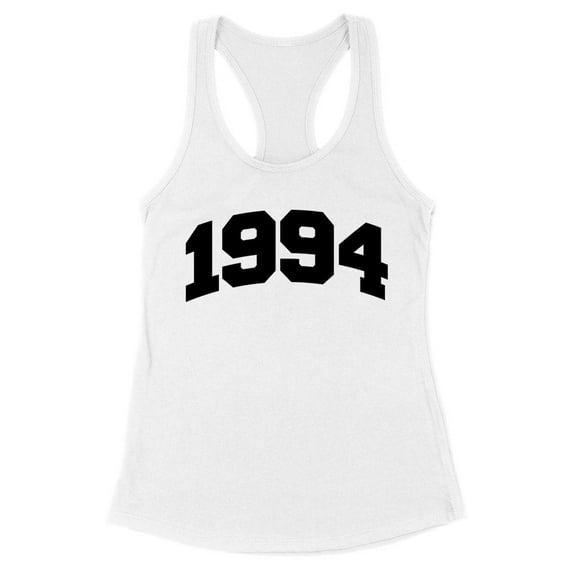1994 College Style Tank Top Fitted Racerback Women's X-Large White