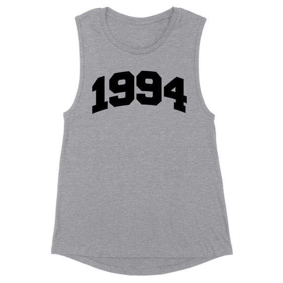 1994 College Style Women's Muscle Tank Large Heather Grey