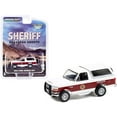 thumbnail image 1 of Greenlight 30276 3.25 x 3 in. 1-64 Scale 1994 Ford Bronco XLT Absaroka County Sheriffs Department Hobby Diecast Model Car, White & Burgundy, 1 of 3