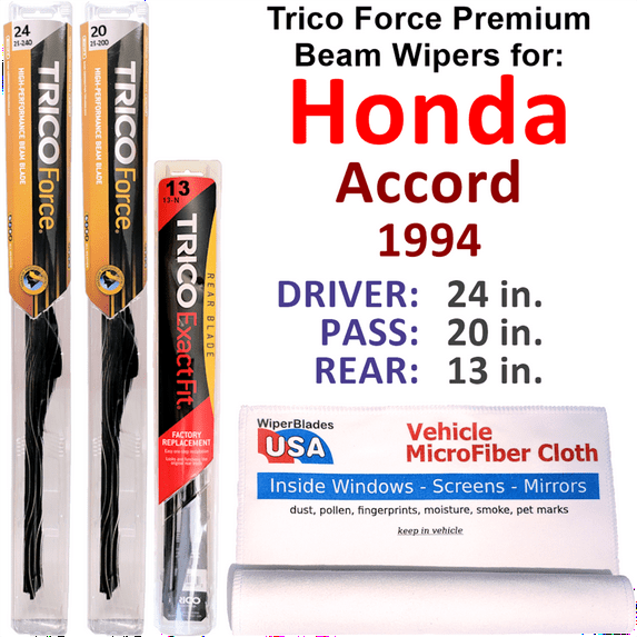 1994 Honda Accord Performance Beam Wipers (Set of 3) w/Rear Wiper