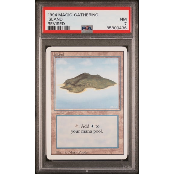 1994 Magic the Gathering Revised Edition Island PSA 7