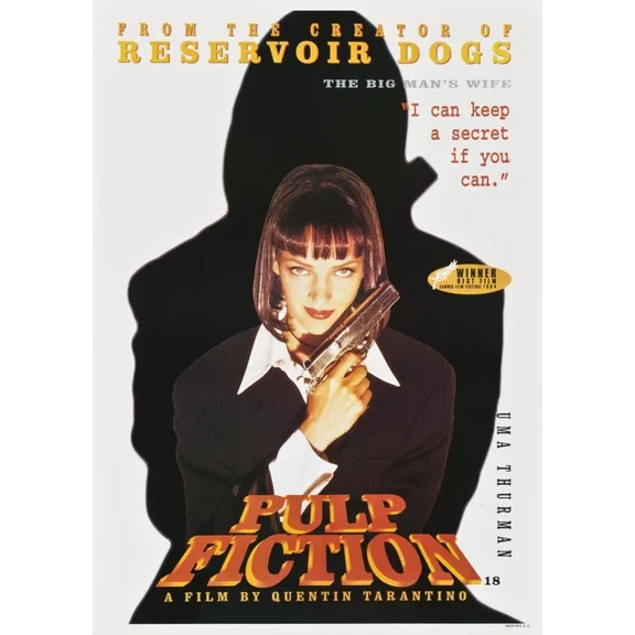 1994 Pulp Fiction Movie Poster John Travolta Samuel L Jackson Uma UNFRAMED PAPER POSTER, Home Decor