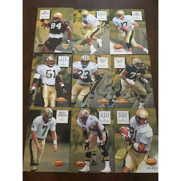 1994 Skybox Premium Football New Orleans Saints Team Set 9 Cards
