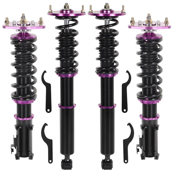SPEEDWOW Coilovers Kits fo 1995-1998 Nissan S14 240SX, 24 Levels Damper Adjustable Coilovers Suspension Struts Kit, Twin-Tube Lowering Kit