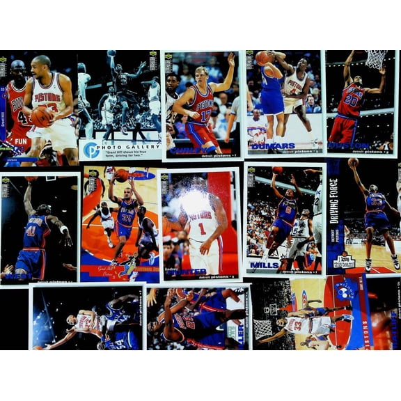 1995-96 UD Collector's Choice Detroit Pistons Team Set 14 Cards