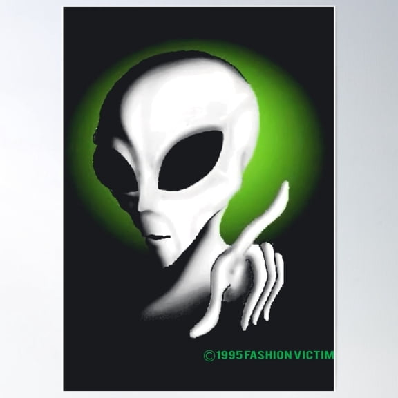 1995 Alien Vintage Glow In The Dark Fashion Victim Poster Wall Art, UNFRAMED PAPER POSTER