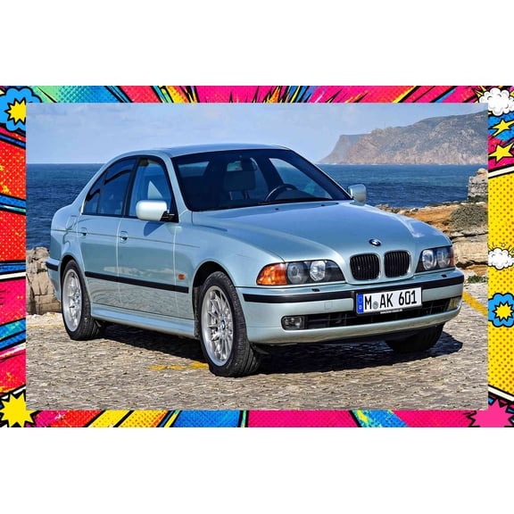 1995 BMW 5 Series - Pop Art Edition | 12x18 Inch Laminated Poster | Vibrant Colors & Stunning Detail Wall Art