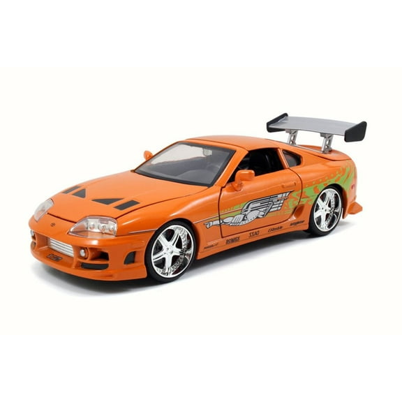 1995 Brian's Toyota Supra Open Top, Orange - JADA 97236 - 1/24 Scale Diecast Model Toy Car (Brand New, but NOT IN BOX)
