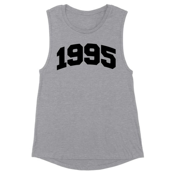 1995 College Style Women's Muscle Tank Medium Heather Grey