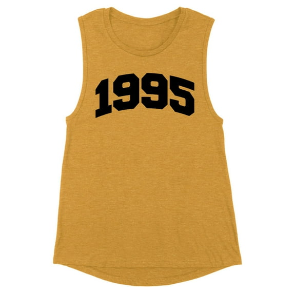 1995 College Style Women's Muscle Tank Small Antique Gold