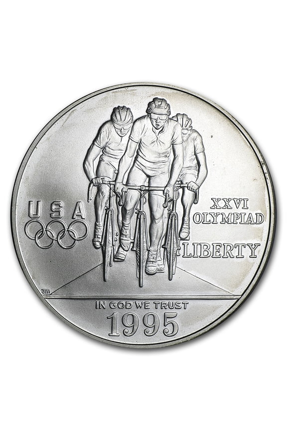 1995-D Olympic Cycling $1 Silver Commem BU (Capsule Only)