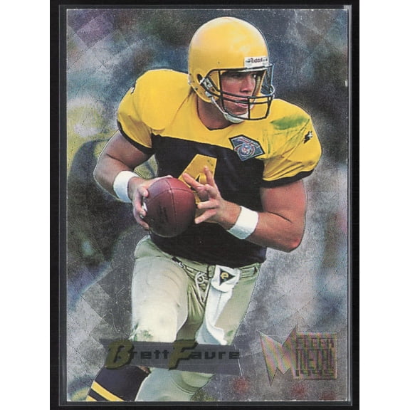 1995 Fleer Metal Brett Favre Green Bay Packers #16 Silver Flashers Football Trading Card